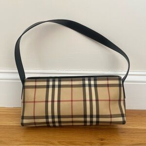 Burberry Beige and Black Plaid Small Shoulder Bag